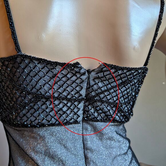 Vintage 90s Papell Boutique Gown Pageant Prom Dress Beaded Whimsygoth Size 6 - Picture 8 of 16